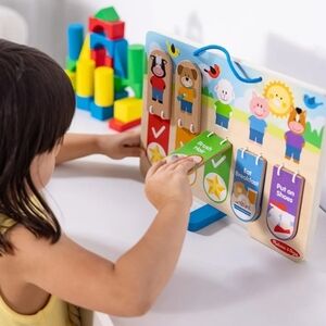 Melissa & Doug Wooden Daily Routine Chart for Kids
